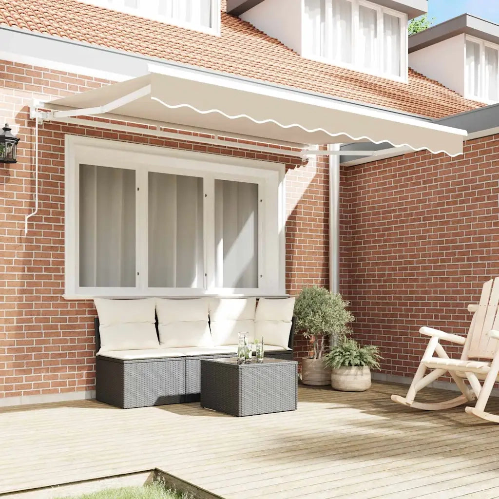 vidaXL Tenda Retrattile Beige 350x200 cm Tessuto