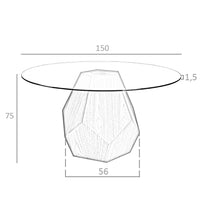 Tavolo da pranzo rotonda vetro temperato e noce