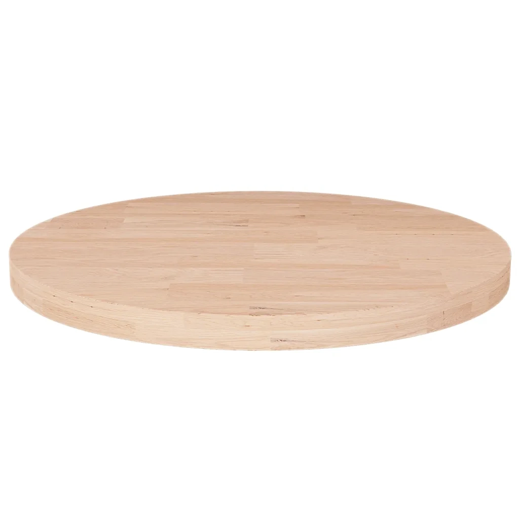 Piano Tavolo Rotondo Ã˜30x2,5 cm Massello di Rovere Non Trattatocod mxl 70581