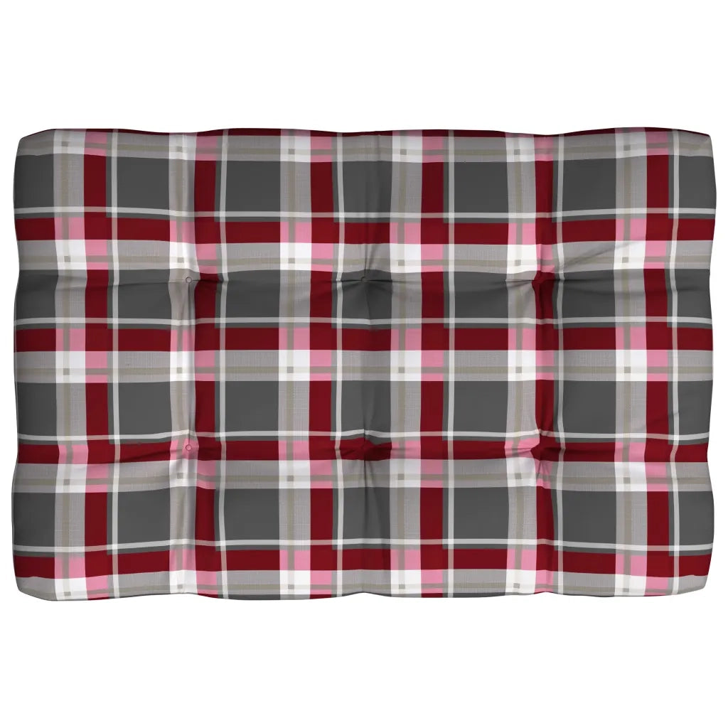 Cuscini per Divano Pallet 7 pz Rosso Motivo a Quadri