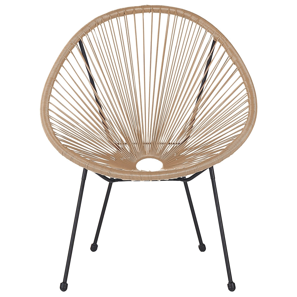 Sedia da Esterno Simil Rattan Beige Design Spaghetti stile moderno contemporaneo