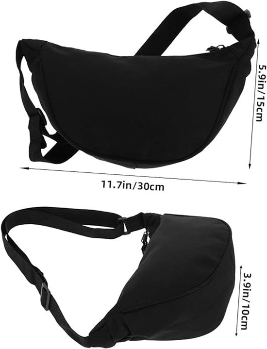 Borsa da braccio per donne in nylon nero, riempimento regolabile, stile elegante, borsa da braccio per donne, borsa da braccio in nylon per bambine