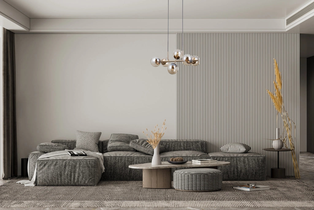 Lampadario moderno oro, sfere vetro ambra 6xE14 Molite