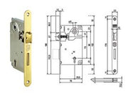 1pz serratura bussola centro bordo tondo ottonato mm50 bordo acciaio ottonato cod:ferx.fer454049