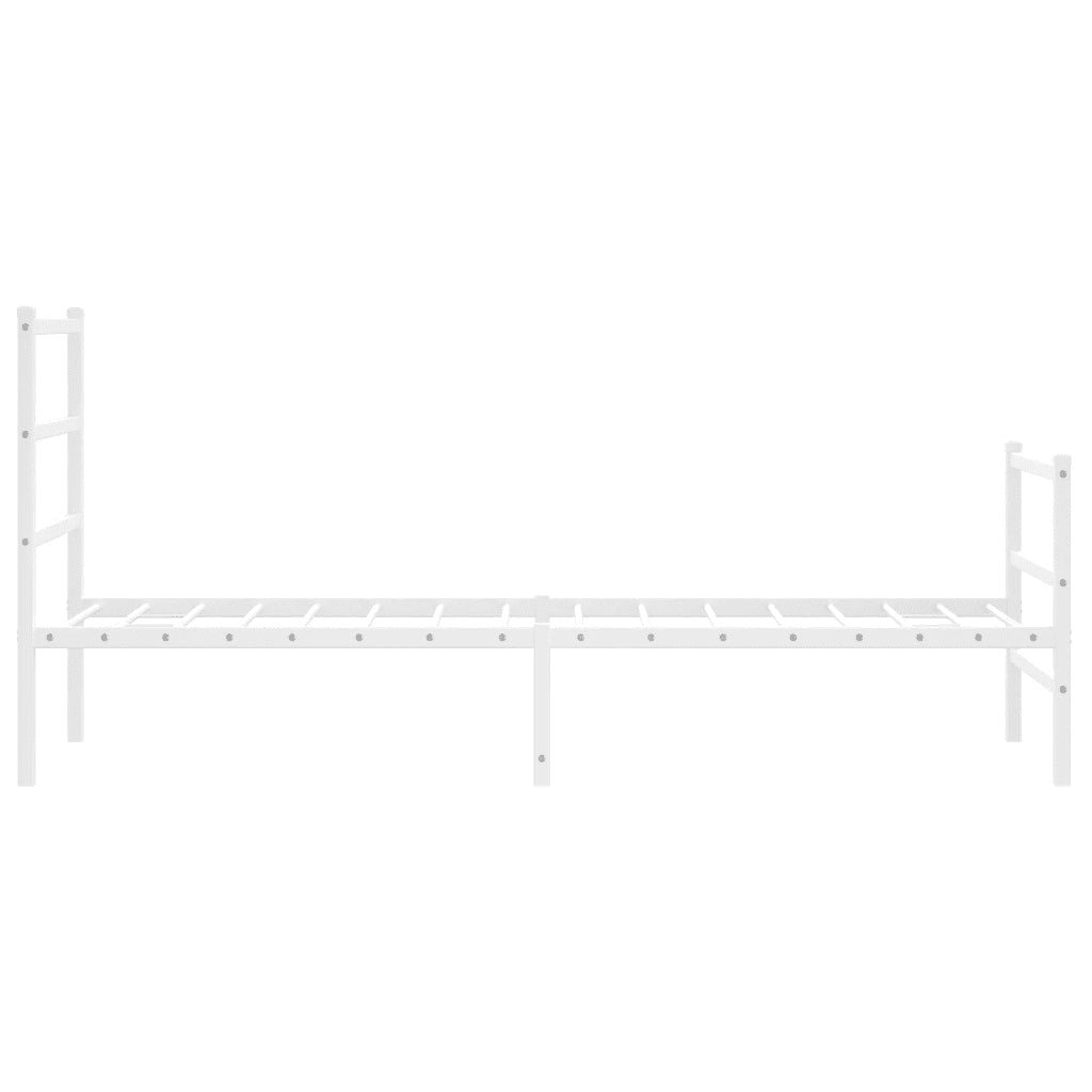 Giroletto con Testiera e Pediera-Struttura letto con testiera Metallo Bianco 80x200 cm