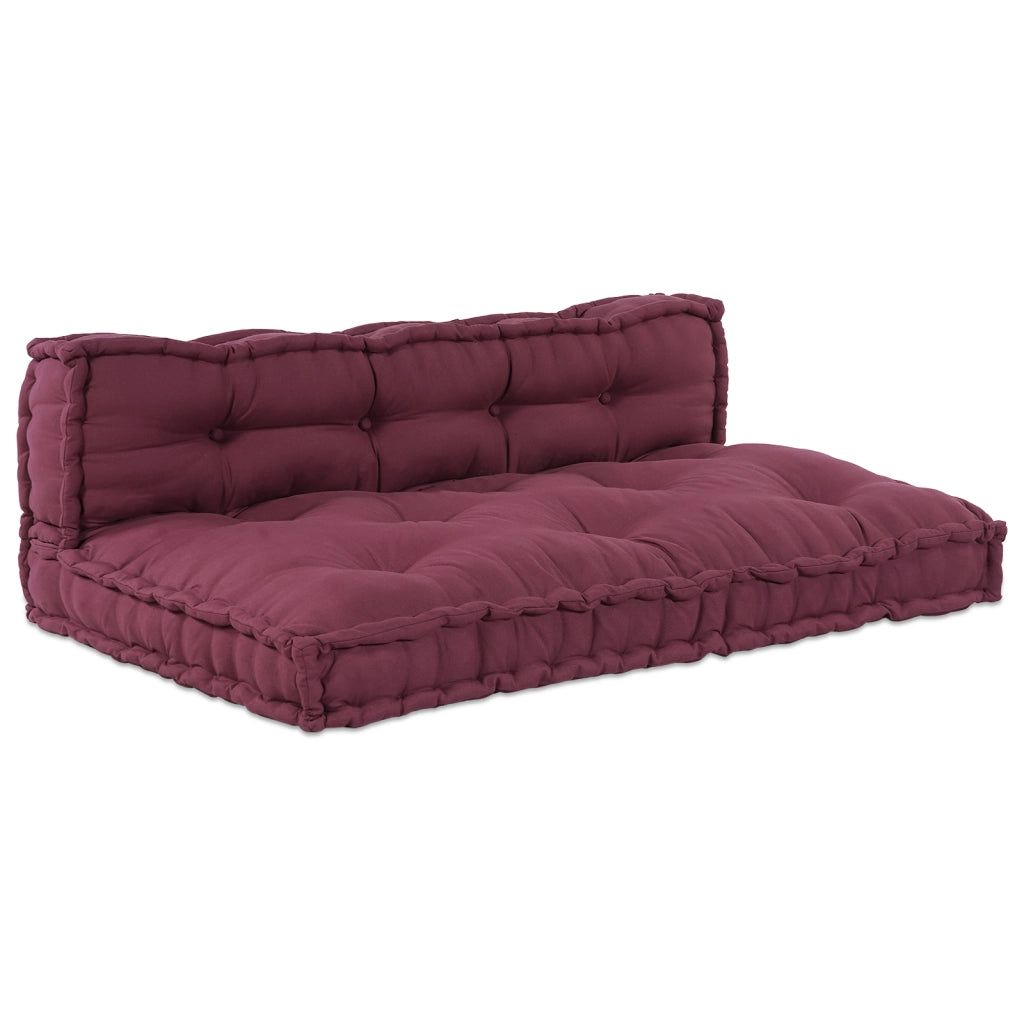Cuscino per divano a pallet  con supporto lombare in tessuto rosso