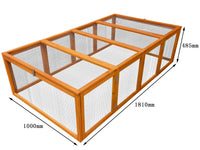 Recinto per conigli da esterno "naturale" 181 x 100 x 48,5 cm