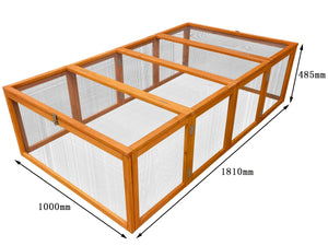 Recinto per conigli da esterno "naturale" 181 x 100 x 48,5 cm