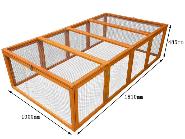 Recinto per conigli da esterno "naturale" 181 x 100 x 48,5 cm