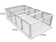 Recinto per conigli da esterno "bianco" 181 x 100 x 48,5 cm