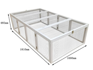 Recinto per conigli da esterno "bianco" 181 x 100 x 48,5 cm