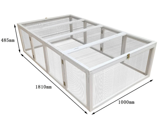 Recinto per conigli da esterno "bianco" 181 x 100 x 48,5 cm
