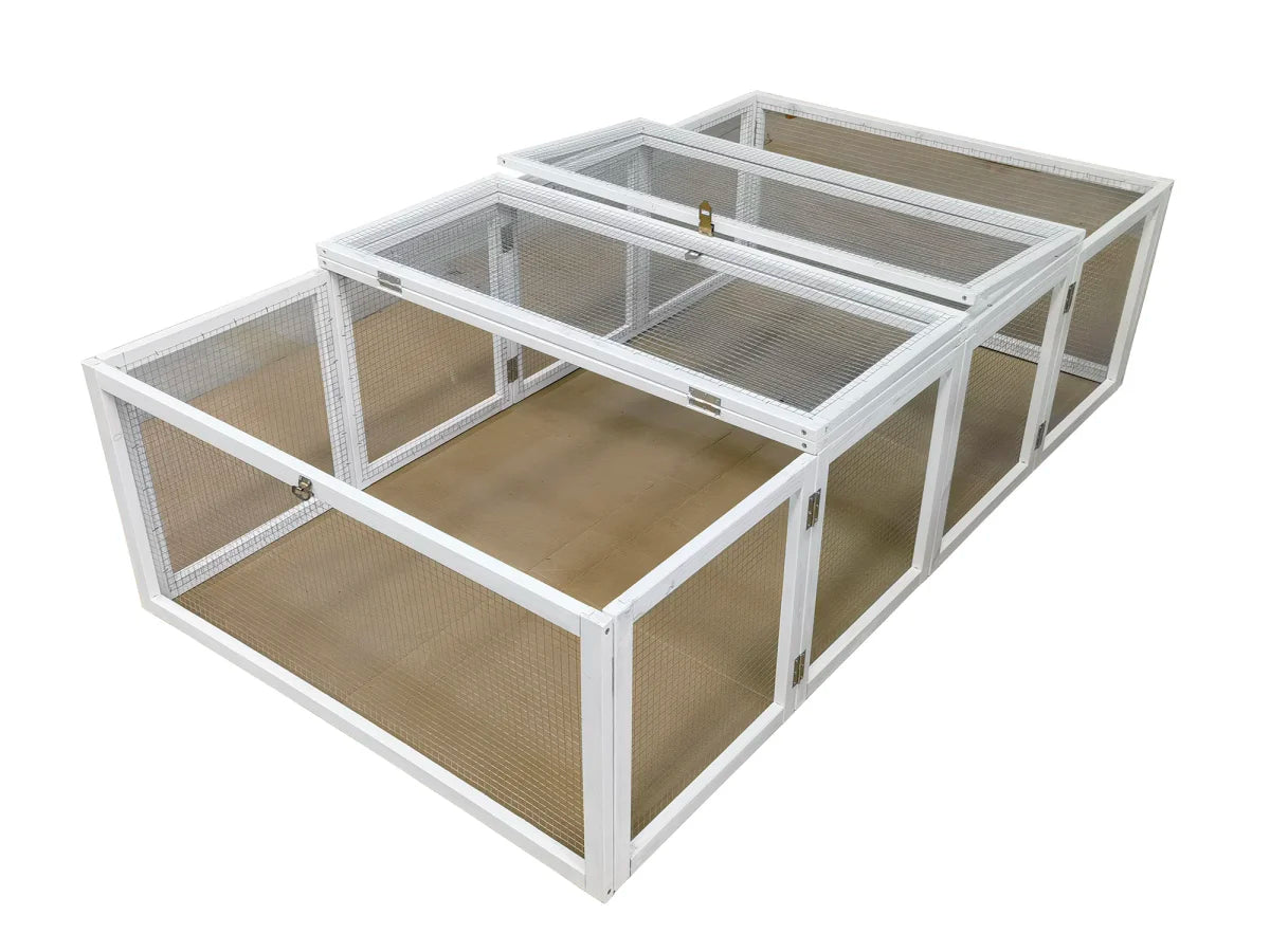 Recinto per conigli da esterno "bianco" 181 x 100 x 48,5 cm