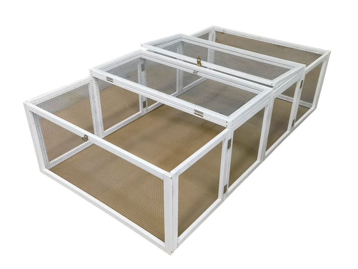 Recinto per conigli da esterno "bianco" 181 x 100 x 48,5 cm