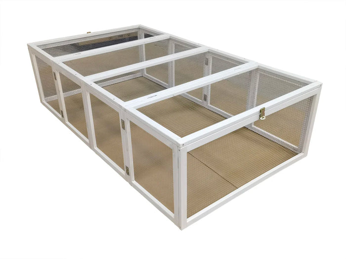 Recinto per conigli da esterno "bianco" 181 x 100 x 48,5 cm