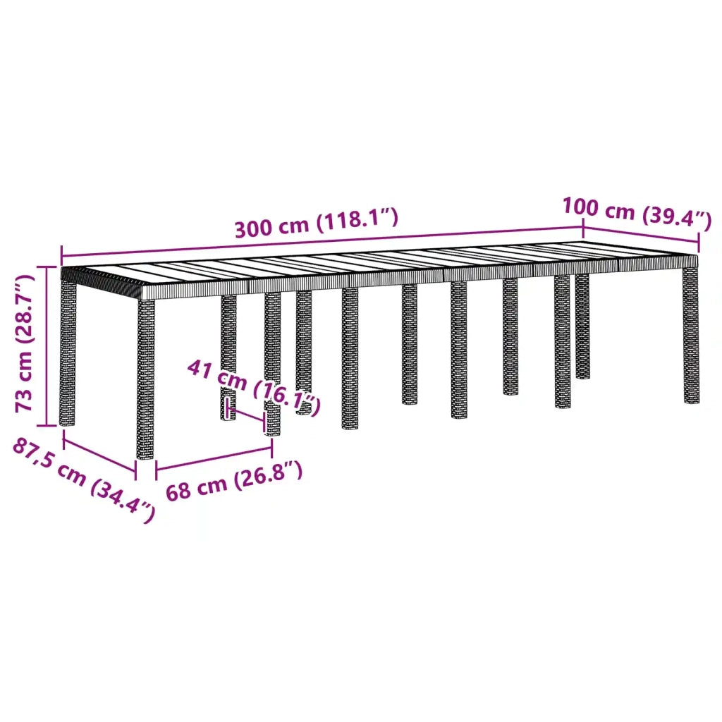 Set da Pranzo per Giardino 13 pcs Antracite Plastica