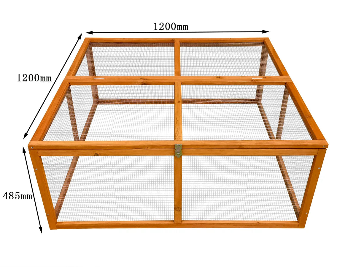 Recinto per conigli da esterno "naturale" 120 x 120 x 48,5 cm