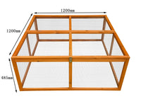 Recinto per conigli da esterno "naturale" 120 x 120 x 48,5 cm