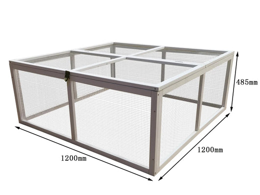 Recinto per conigli da esterno "bianco" 120 x 120 x 48,5 cm