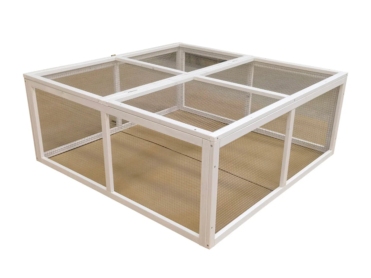 Recinto per conigli da esterno "bianco" 120 x 120 x 48,5 cm