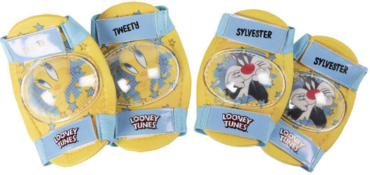 Kit di protezione bici Titti Silvestro ginocchiere gomitiere Looney Tunes bambini