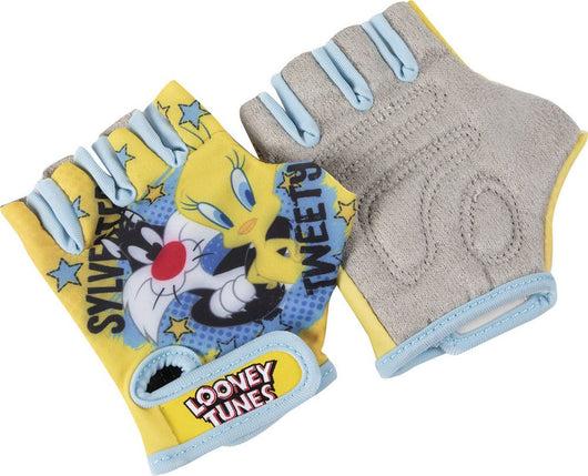 Coppia guanti bici bambino bambina Looney Tunes senza dita