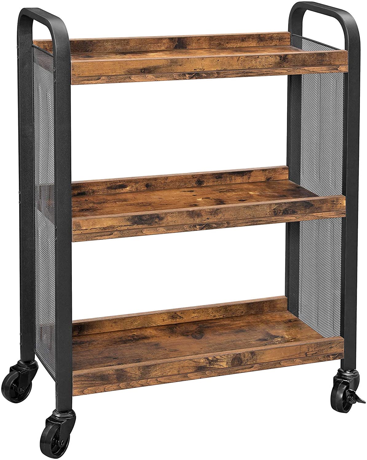 Valora CARRELLO SCAFFALE Mobiletto Rustico Marrone Metallo per Cucina