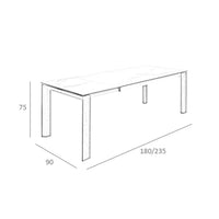 Tavolo da pranzo allungabile rettangolare marmo porcellanato e noce