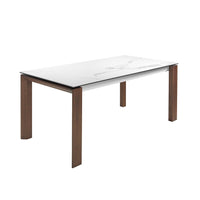 Tavolo da pranzo allungabile rettangolare marmo porcellanato e noce