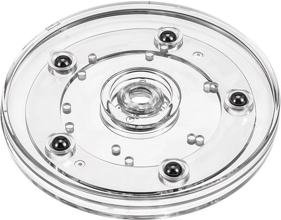 Piatto di rotazione 9,9 cm - Acrilico trasparente - Cassetta di archiviazione rotativa - Organizzatore di torte - Cucina - Leggero 53 gram - Piatto di servizio rotativo