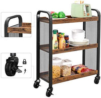 Valora CARRELLO SCAFFALE Mobiletto Rustico Marrone Metallo per Cucina