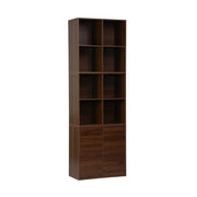 Libreria modulare in legno 3 elementi, 2 ante 8 vani, noce