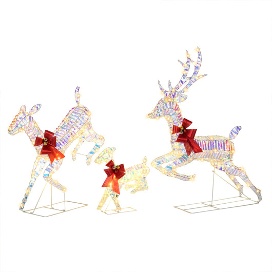 Famiglia 3 Renne Luminose di Natale Renna Cervi Natalizia Decorazione da Esterno