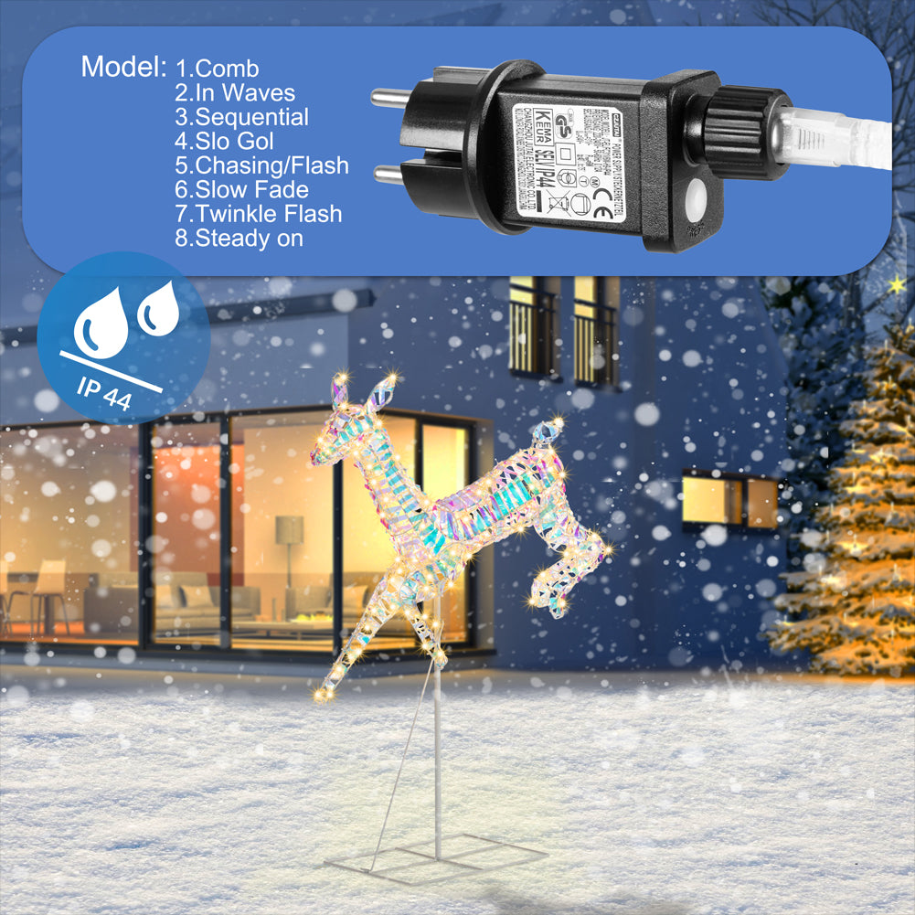 Renna Luminosa Natalizia Addobbo per Esterno Cervo Led Luce Calda 58 x 59 cm