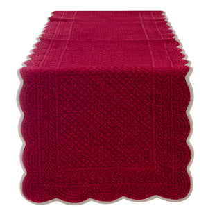 Runner Centrotavola in Velluto Rosso Natalizio Shabby Chic Blanc Mariclò