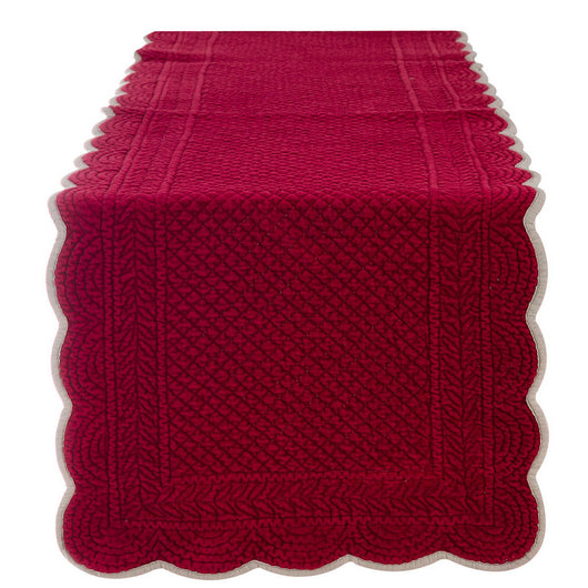 Runner Centrotavola in Velluto Rosso Natalizio Shabby Chic Blanc Mariclò