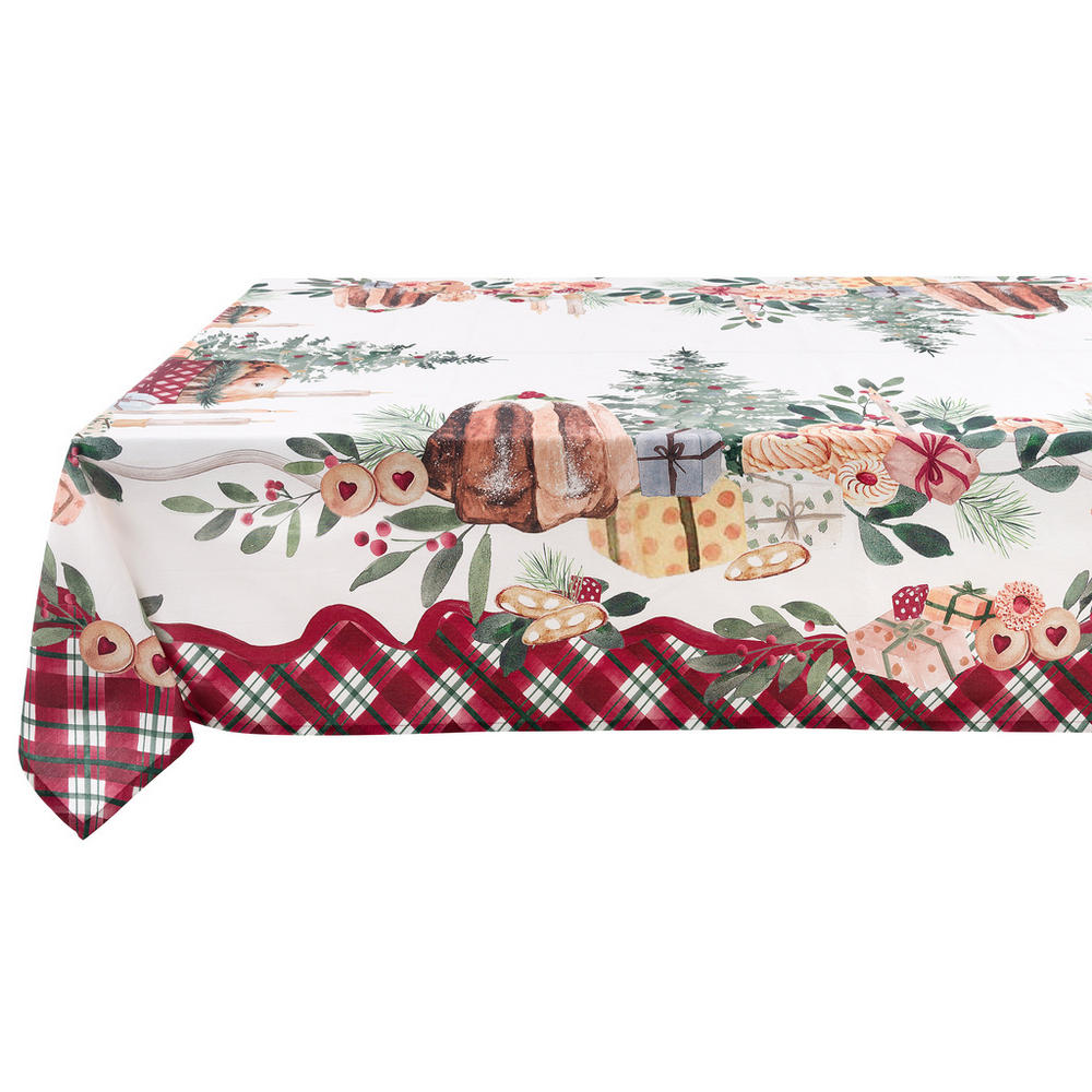 Tovaglia Natalizia Shabby Chic in Cotone La Patisserie Blanc Mariclò Formato: 160x160 cm
