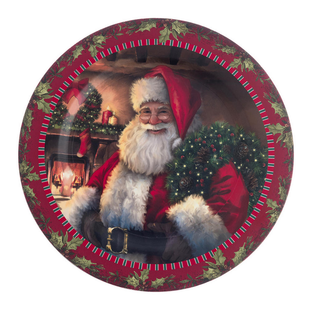 Sottopiatti Natalizi in Plastica con Babbo Natale Shabby Chic Blanc Mariclò 6 Pz