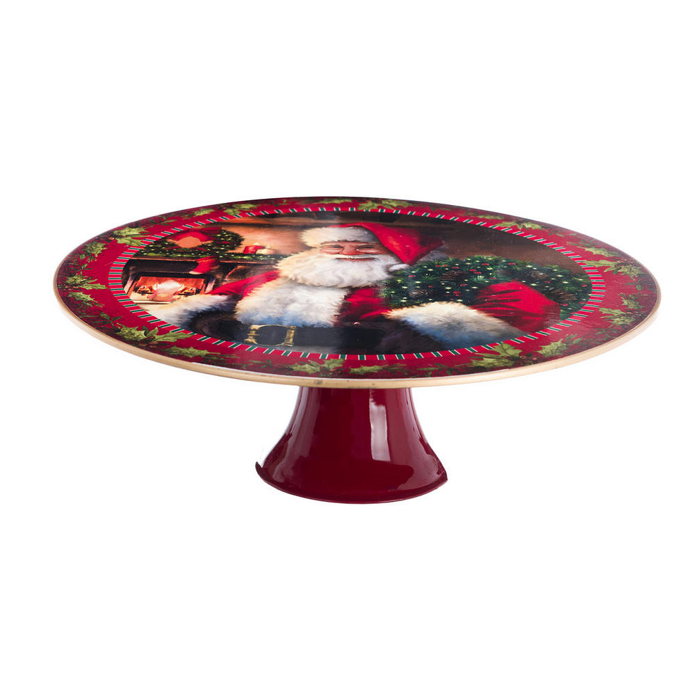 Alzata Natalizia per Dolci con Babbo Natale Shabby Chic Blanc Mariclò Formato: 22 cm