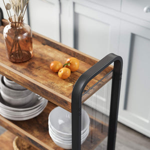Valora CARRELLO SCAFFALE Mobiletto Rustico Marrone Metallo per Cucina
