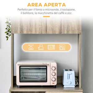 Easycomfort Credenza Moderna per Cucina o Sala da Pranzo, Mobile Buffet con Armadietti e Cassetti in Legno, Grigio, 71x41x178cm