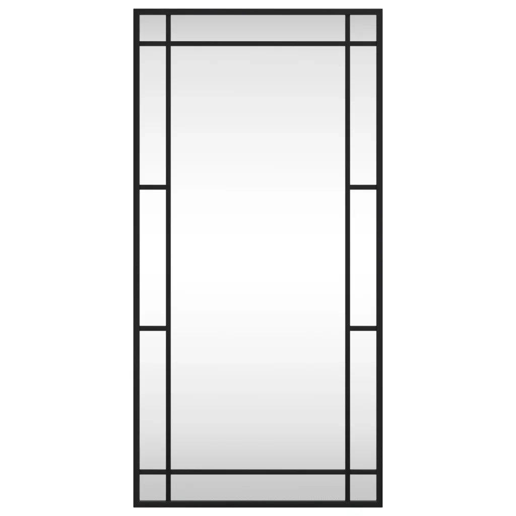 Specchio da Parete Nero 40x80 cm Rettangolare in Ferro