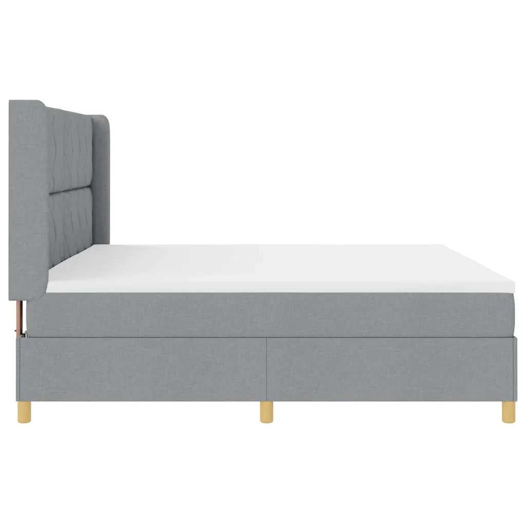 Letto a molle con materasso Grigio chiaro 200 x 200 cm Tessuto 3343777