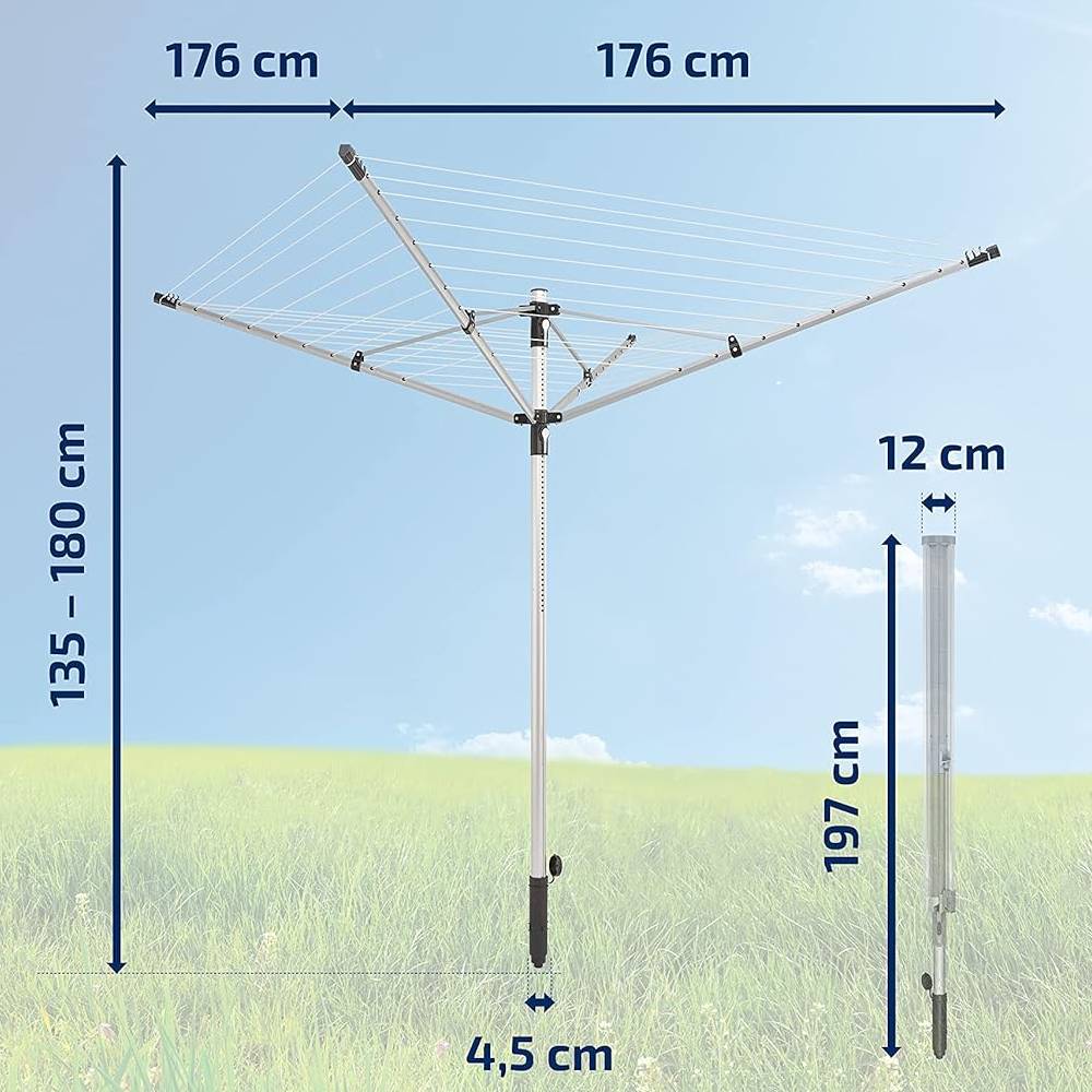 Stendibiancheria da Esterno ad Ombrello Linopush 500 Leifheit