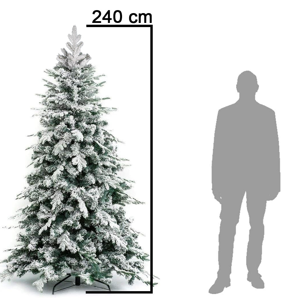 Albero di Natale Innevato Artide 240 cm Folto Foltissimo Realistico 1260 Punte