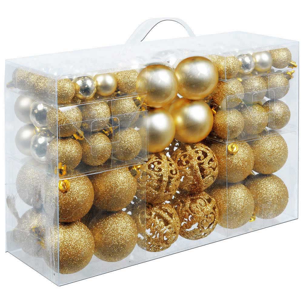 Confezione 100 Palline Natale 3 4 6 cm Oro Addobbi Albero Interne Esterne