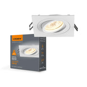 Faretto incasso quadrato bianco orientabile GU10 Videx