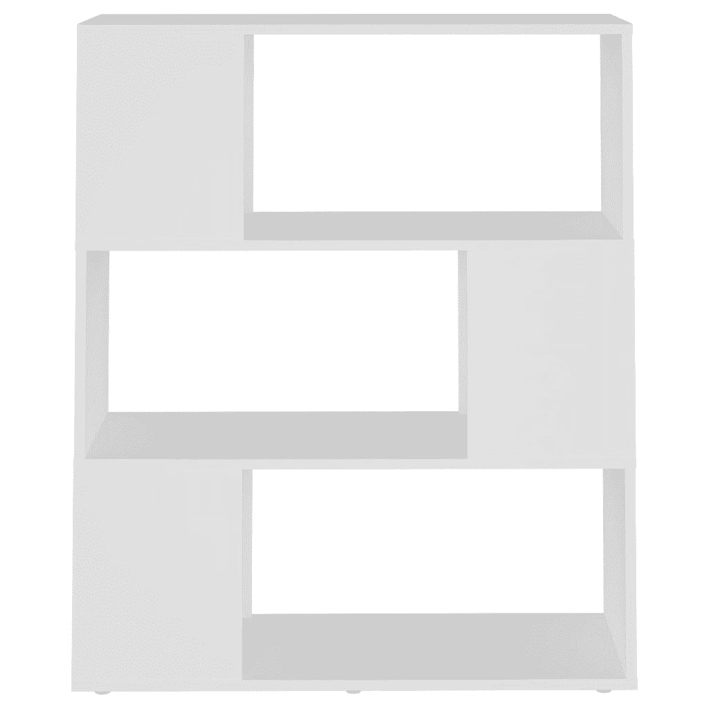Libreria Divisorio-Scaffale per Libri-Mobile di Stoccaggio Bianco 80x24x94 cm in Legno Multistrato