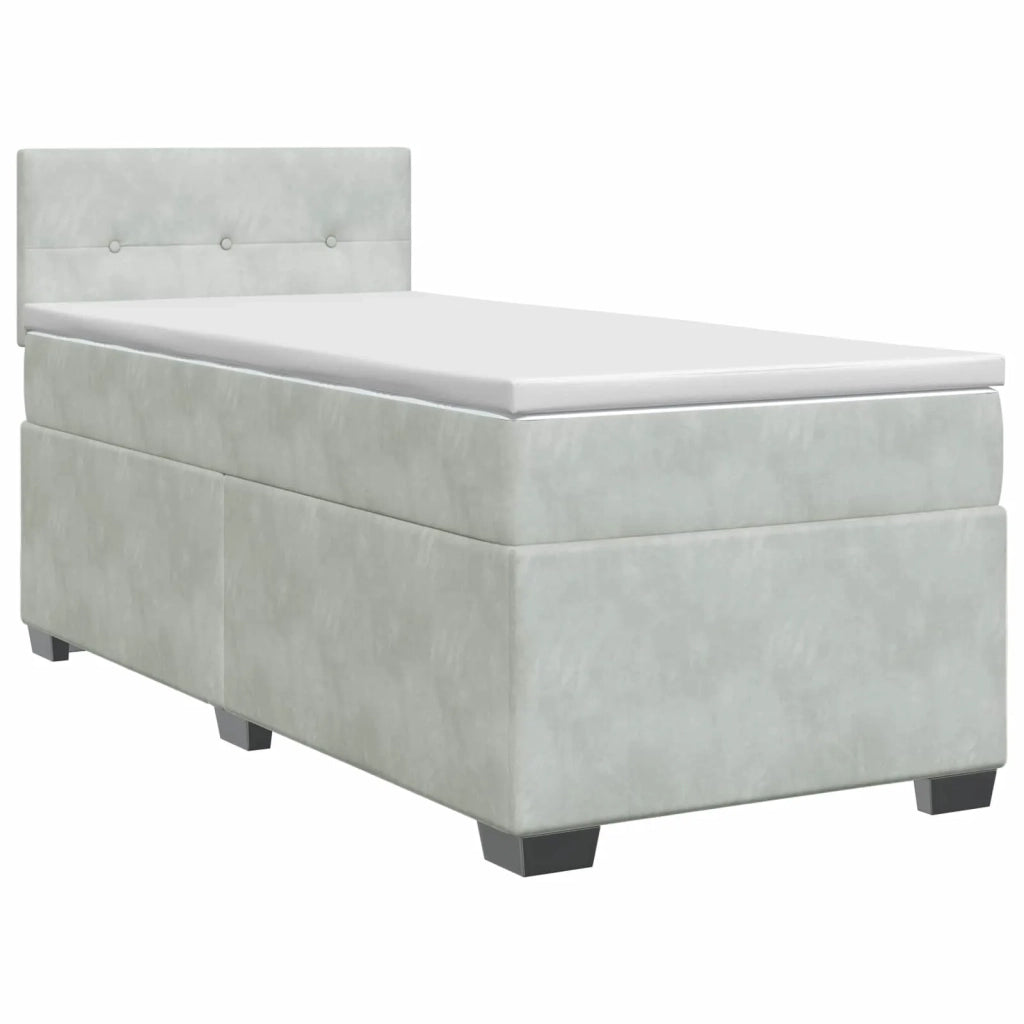 Letto box spring con materasso Grigio Chiaro 90 x 190 cm 3450796
