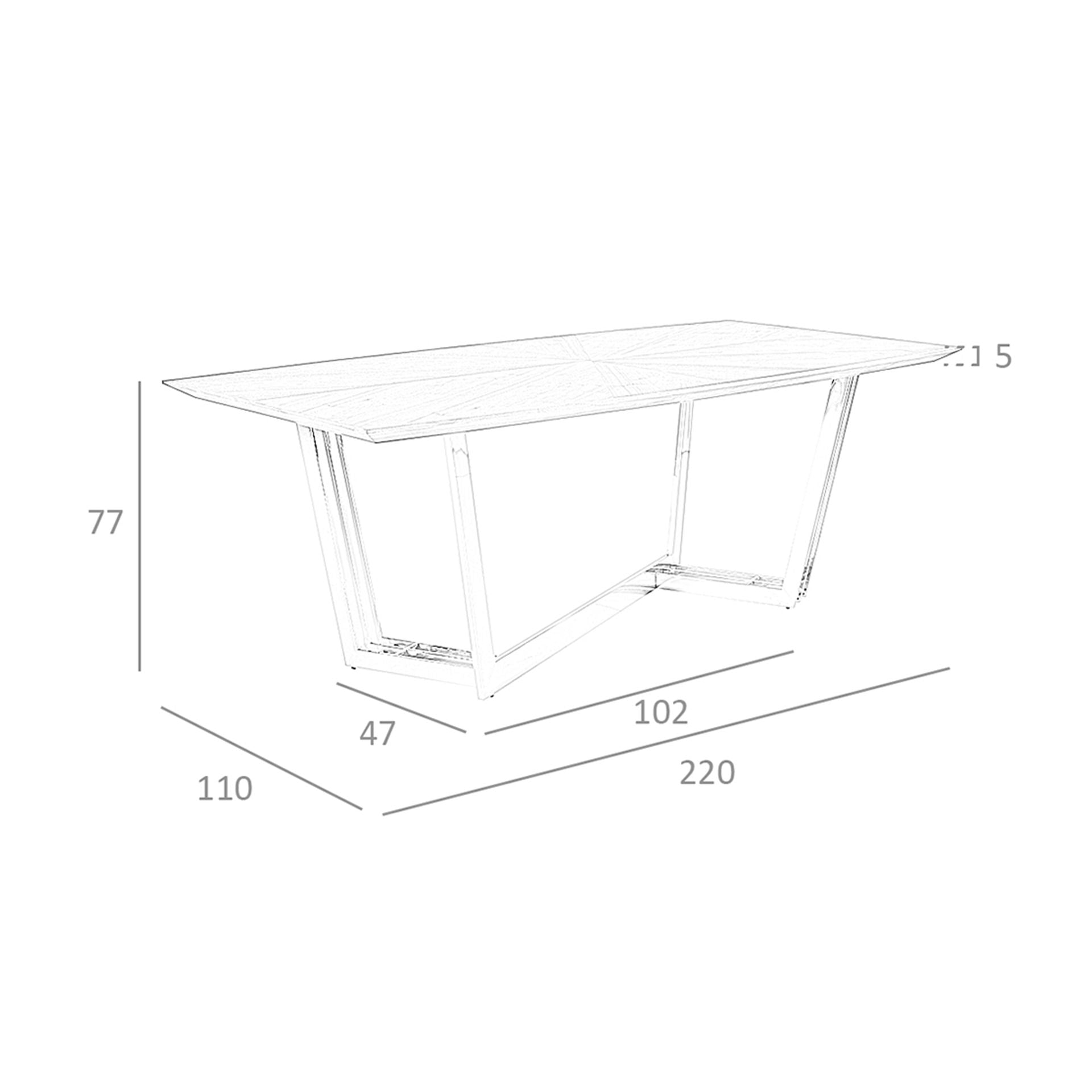 Tavolo da pranzo barile ovale noce e acciaio cromato